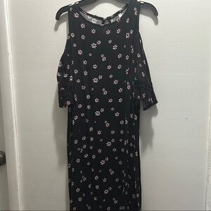 Xhilaration Black and White Cut Out Tiered Mini Dress